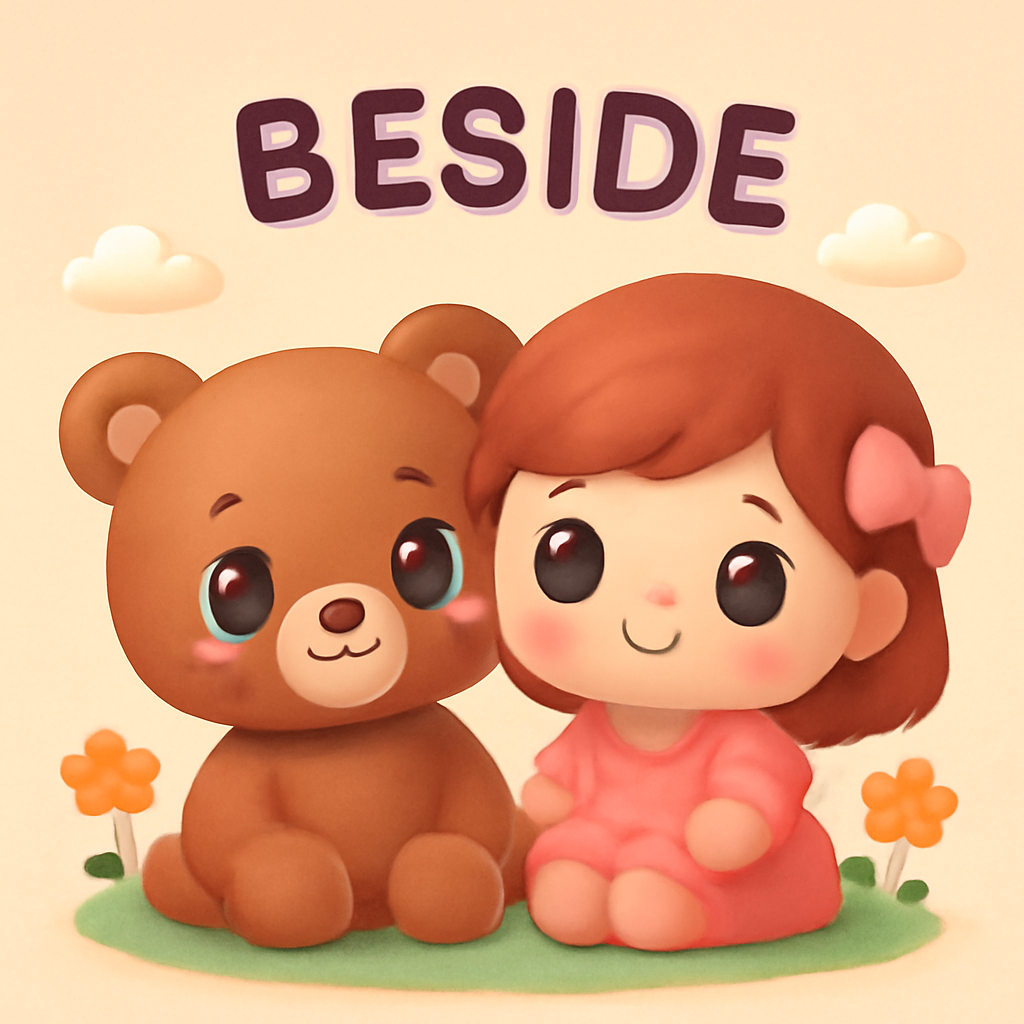 beside