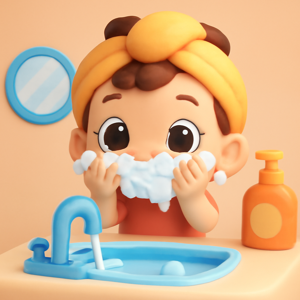 Wash face
