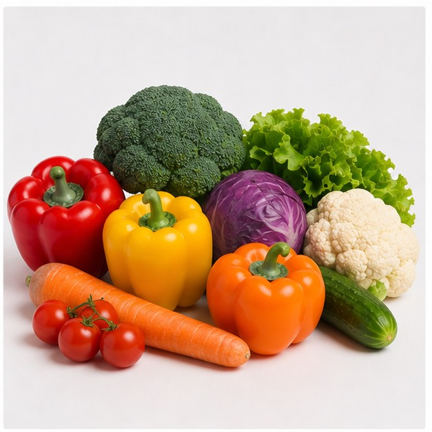 coloured vegetables