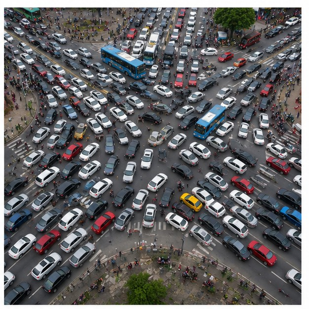 congested road