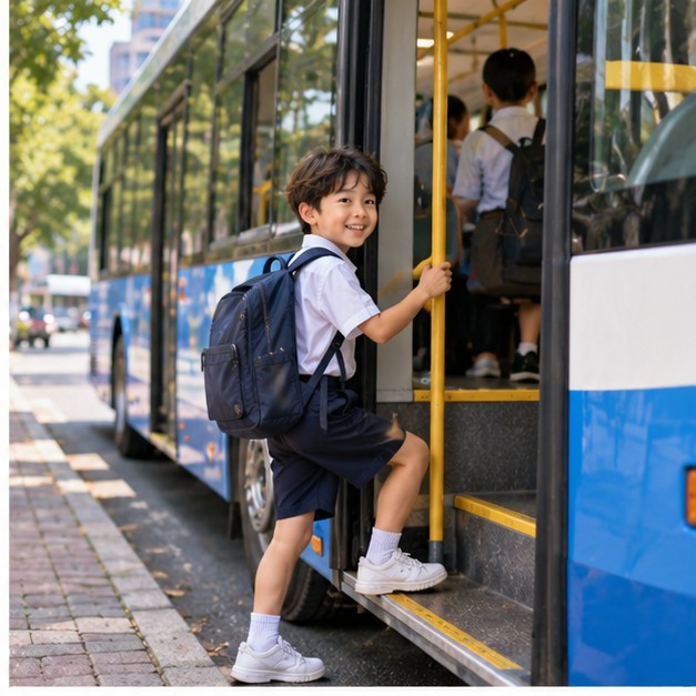 by bus
