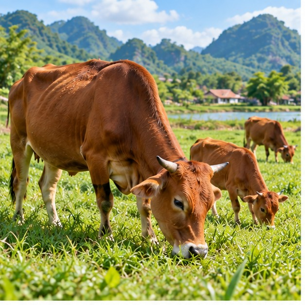 bò, cỏ
